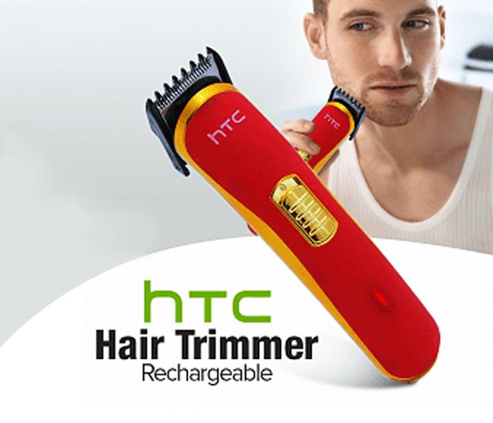 HTC Rechargeable Hair Trimmer AT-1103B, For Men - Red - Zoom Image 1