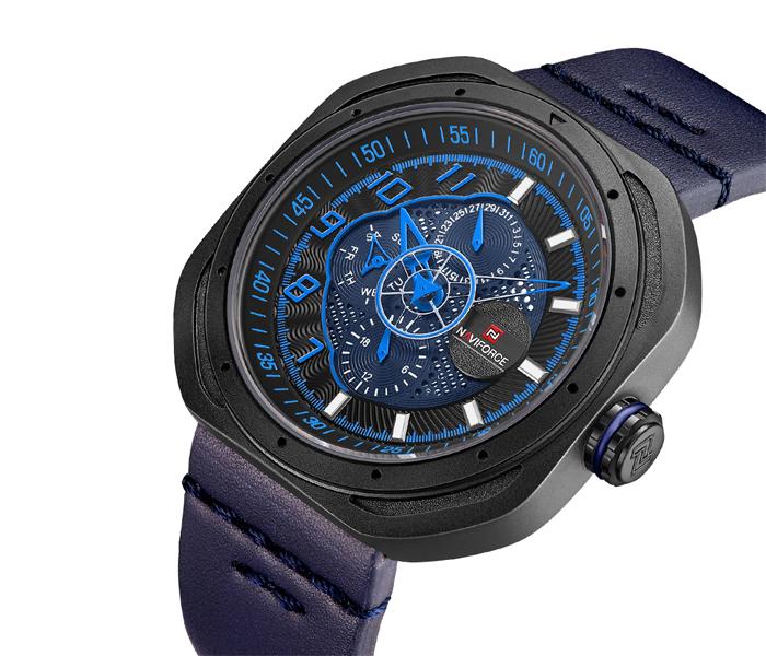 Naviforce 9141 Luxury Quartz Wristwatches Round Sport Watch For Men - Blue - Zoom Image 3