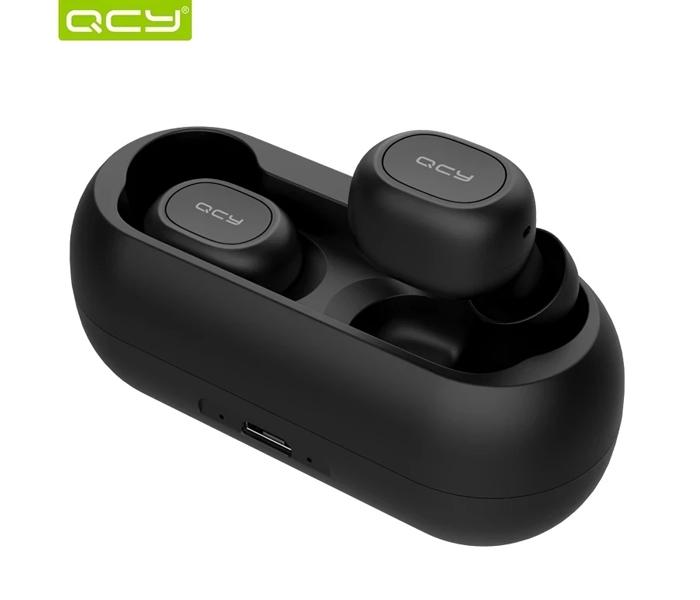 QCY T1C Bluetooth 5.0 TWS Headphones Bluetooth Wireless Headset Sweatproof Noise Cancellation mini Wireless Bluetooth Earphone - Black - Zoom Image 4