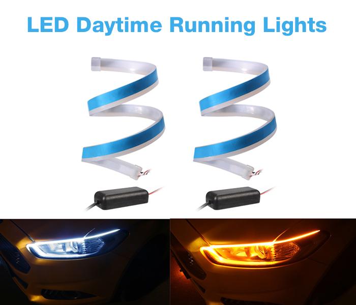 Waterproof Flexible LED DRL Daytime Running With Turning Signal Lights  - Zoom Image 1