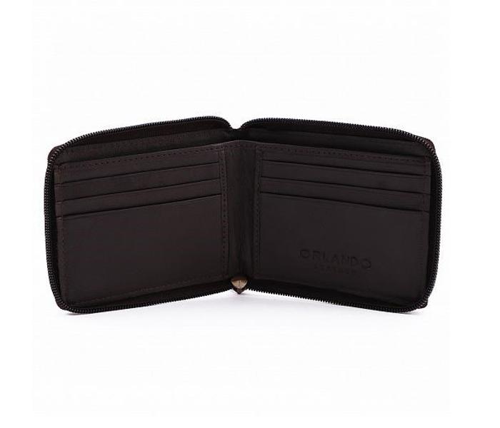 ORLANDO Brown Leather Wallet for Men - ORLANDO 208 BRN - Zoom Image 7