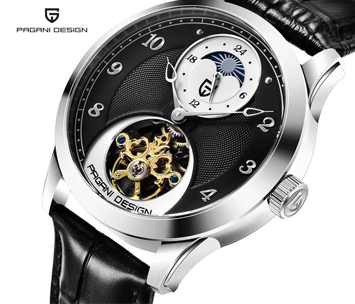 Pagani Design 1650 Automatic Watch For Men - Black and Silver - Zoom Image 2