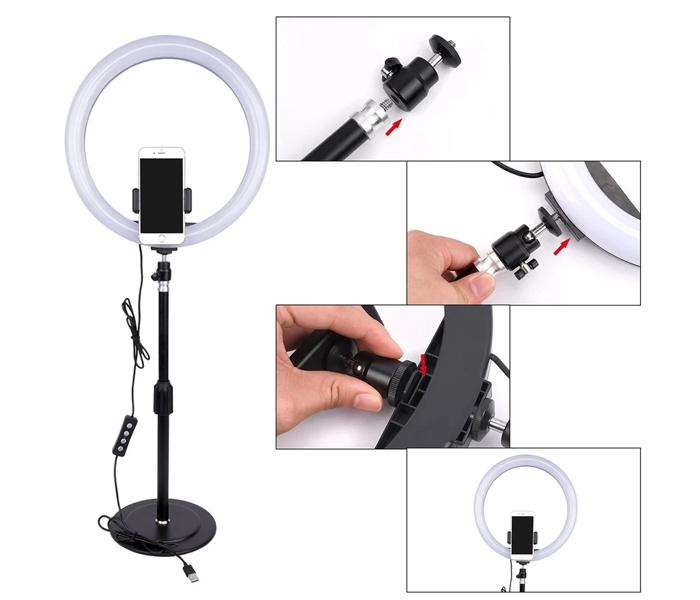 8 Inch LED Ring Light 3 Light Modes Ring Light With Phone Stand For Live Streaming, Tiktok, Photography - Zoom Image 1