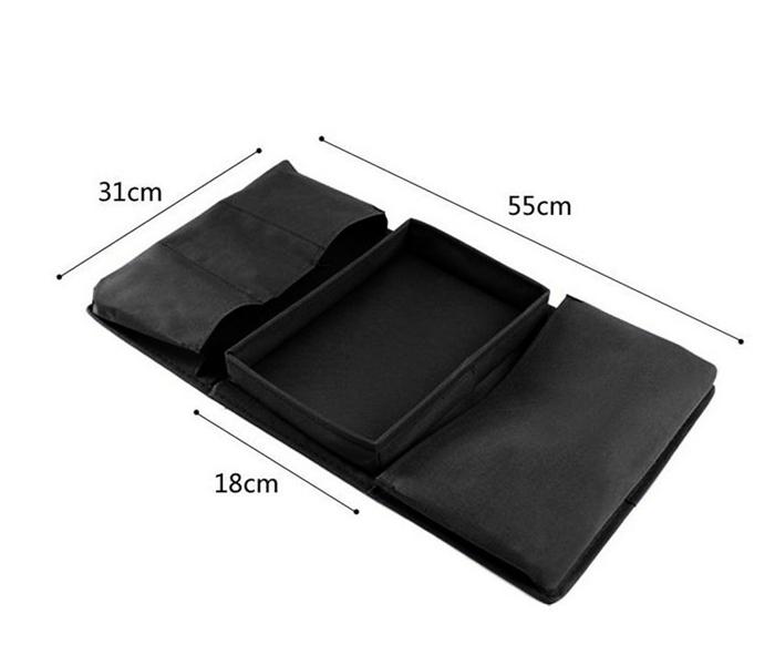 6 Pocket Arm Rest Organizer with Table-Top - BLACK - Zoom Image 2