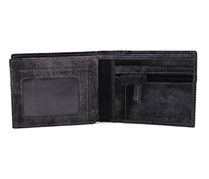 Today&#039;s Fashion Black Leather Wallet for Men - TF 212 BLK - Zoom Image 4