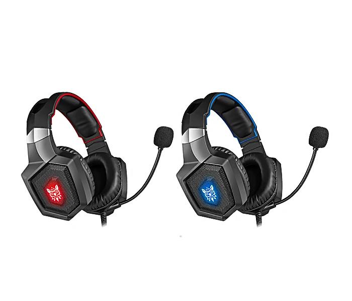 Onikuma K8 Gaming Stereo Headphone with Retractable Microphone Noise Canceling, RGB LED Lighting - Black & Red - Zoom Image 3