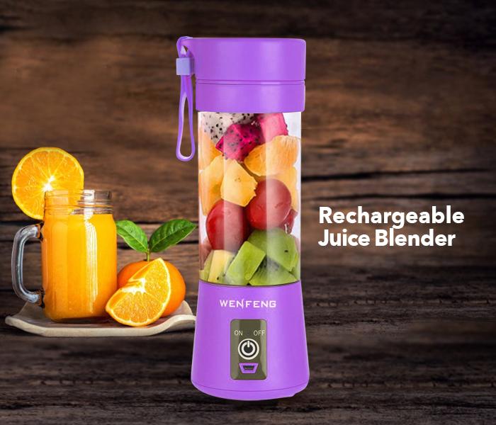 Portable Rechargeable 4B Juice Blender with 4 Stainless Steel Blade - Purple - Zoom Image 3