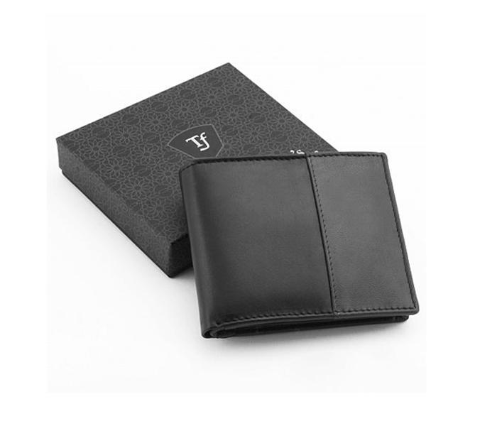 Today&#039;s Fashion Black and Grey Leather Wallet For Men - TF T5 GNB - Zoom Image 1