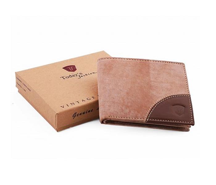 Today&#039;s Fashion Beige Leather Wallet for Men - TF 210 BG - Zoom Image 1