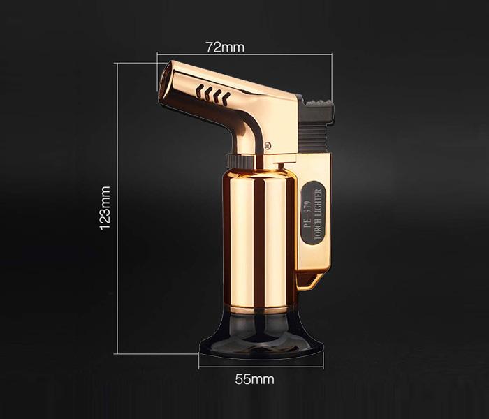 919 Triple Jet Torch Lighter Powerful Flame Windproof - GOLD - Zoom Image 3