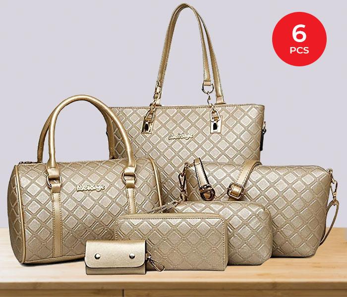 Ladies Luxury Bag Set of 6 pcs JA066 - Gold - Zoom Image 2