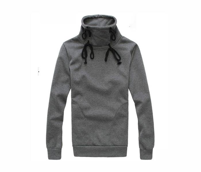 Cowl Neck Turtle Hood For Men, Size Medium - Charcoal Grey - Zoom Image