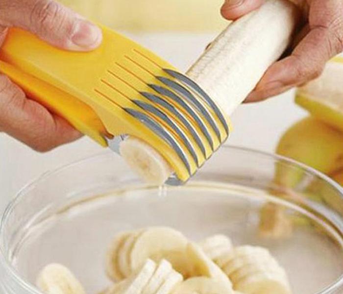 Banana Slicer Fruit Vegetable Cutter - Yellow - Zoom Image 2