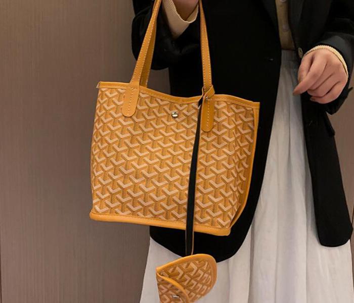 New 2 Pieces Ladies shopping Handbag For Women - Yellow - Zoom Image 3