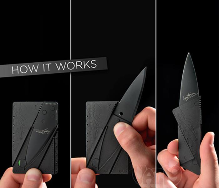 Ultra Thin Credit-Card Sized Utility Knife - Black - Zoom Image 4