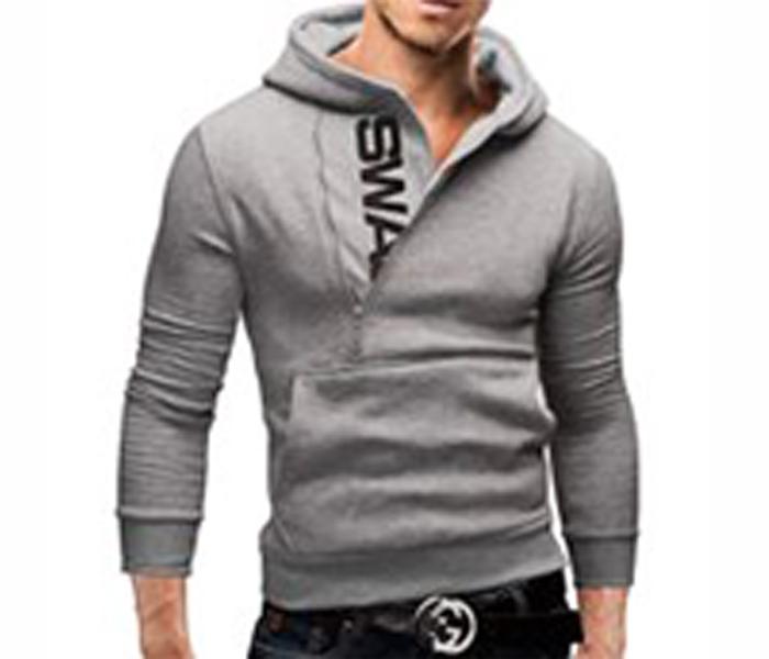 Hip Hop Zip Up Swag Hoodie Size Medium - Grey - Zoom Image