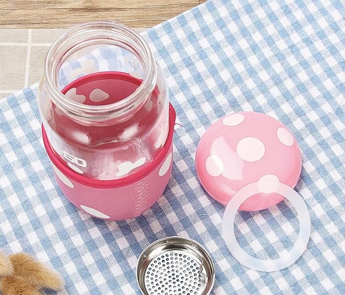 Creative Mushroom Mini Glass Cup 300ml - Pink - Zoom Image 2