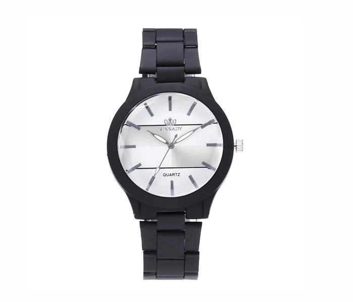 Rinnady Watch Luxury Colored Stainless Steel Strap Quartz Watch For Ladies - Black - Zoom Image 1