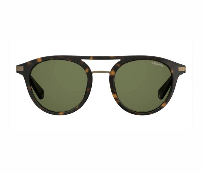 Polaroid Round Sunglasses PLD 2061/S N9P 50UC For Men Matte Havana With Green Polar Lens - Zoom Image 1