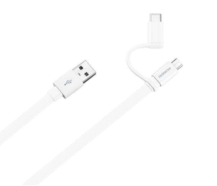 Huawei MUSB cable with TypeC Adaptor HUW-CBL-MUSB+TYPEC-WHI - White - Zoom Image 1