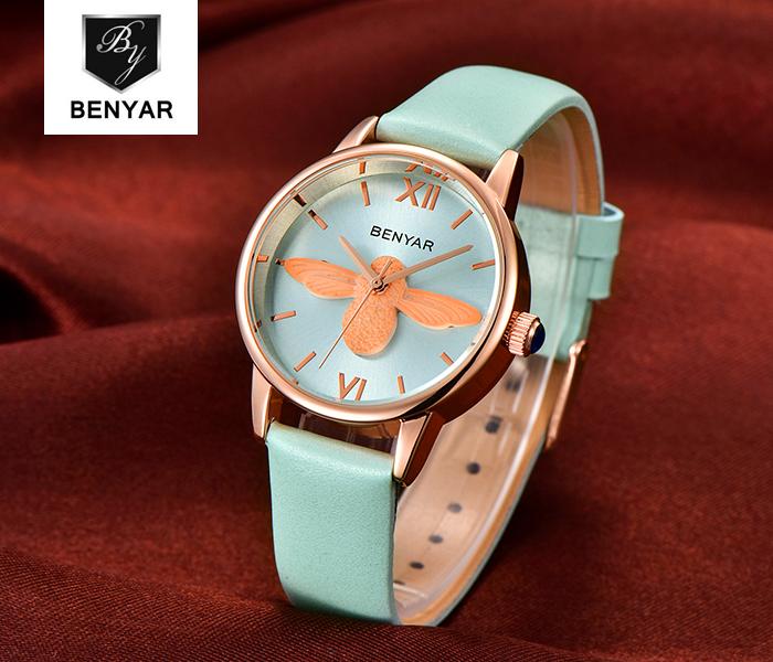 Benyar 5118 Ladies Quartz Watches Water Resistant Blue and Copper - Zoom Image 1