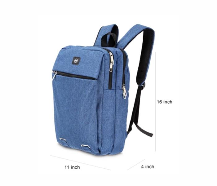 Okko Casual Backpack with USB port, GH-202, 16 Inch For Unisex - Blue - Zoom Image 3