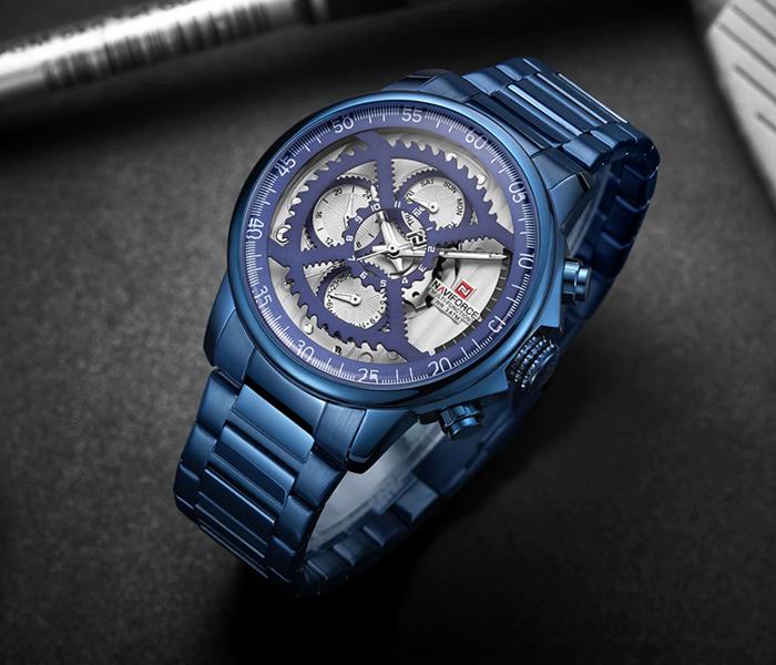 Naviforce NF9150 Luxury Chronograph Stainless Steel Strap Watch For Men - Blue - Zoom Image 2