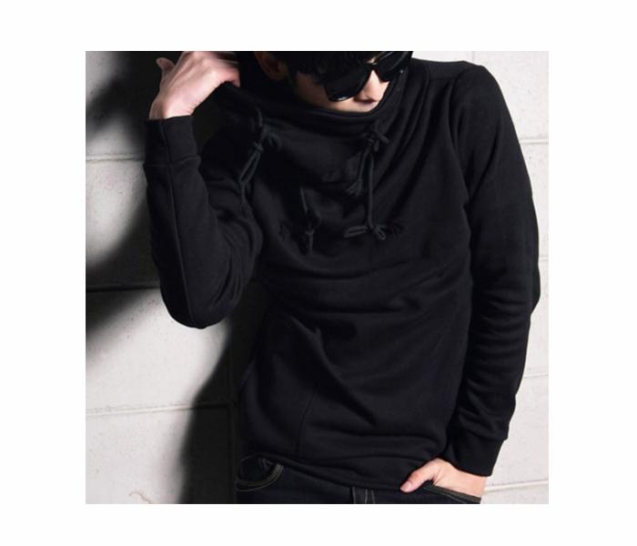 Cowl Neck Turtle Hood For Men, Size Large - Black - Zoom Image