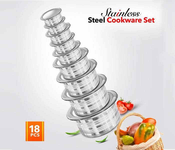 Timmy 18 Pieces Set Stainless Steel Shiny Cookware Set - Zoom Image 2