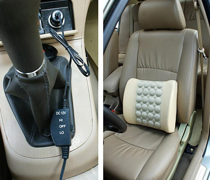 Car Back Electric Massage Lumbar Seat Cushion Back Support Pain Relief Seat Cushion - Grey - Zoom Image 1