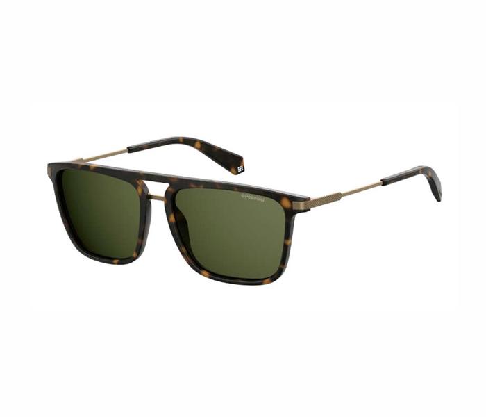 Polaroid Square Sunglasses PLD 2060/S N9P 56UC For Men Matte Havana With Green Polar Lens - Zoom Image 1