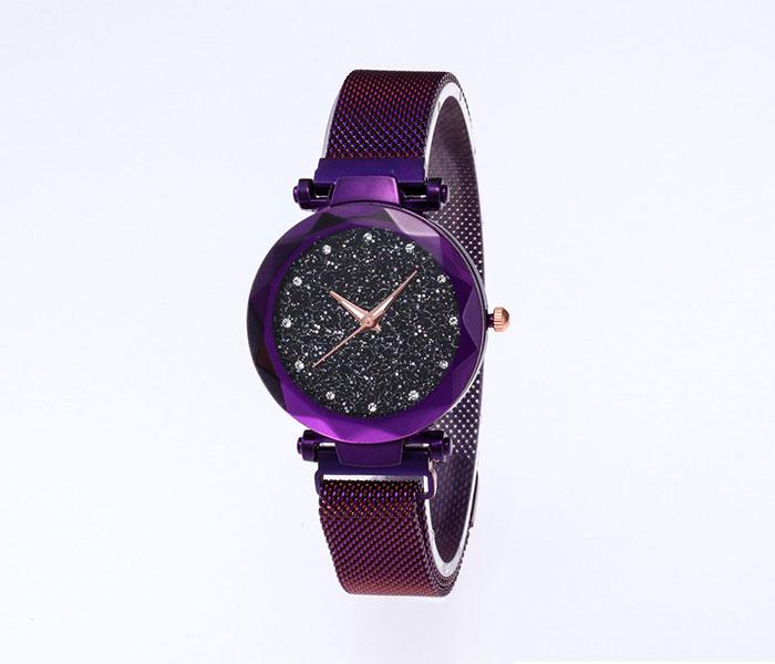 Zenalex MH2462 Luxury Magnetic Starry Sky Female, Quartz Wristwatch Fashion For Ladies - Violet - Zoom Image 2