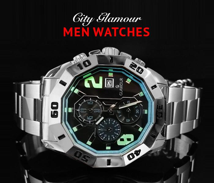 City Glamour Mens Analogue Wrist Watches - Silver - Zoom Image 3