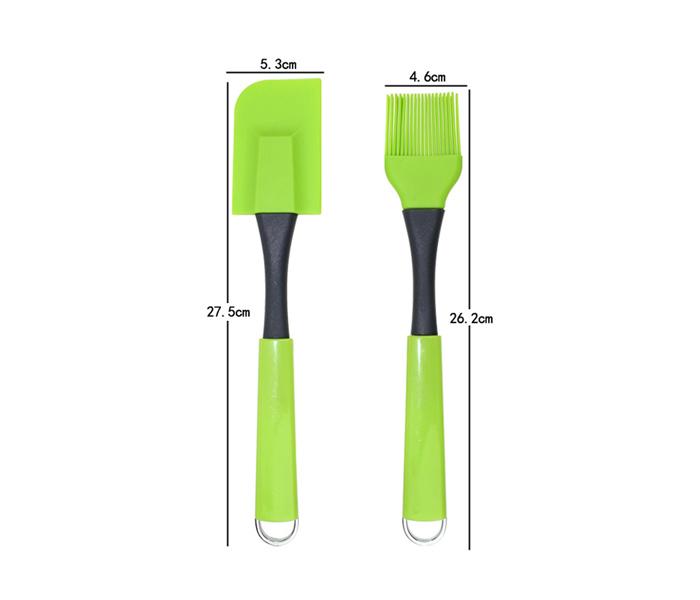 HIGH QUALITY SILICONE SPATULA BRUSH SET OF 2 - GREEN - Zoom Image 1