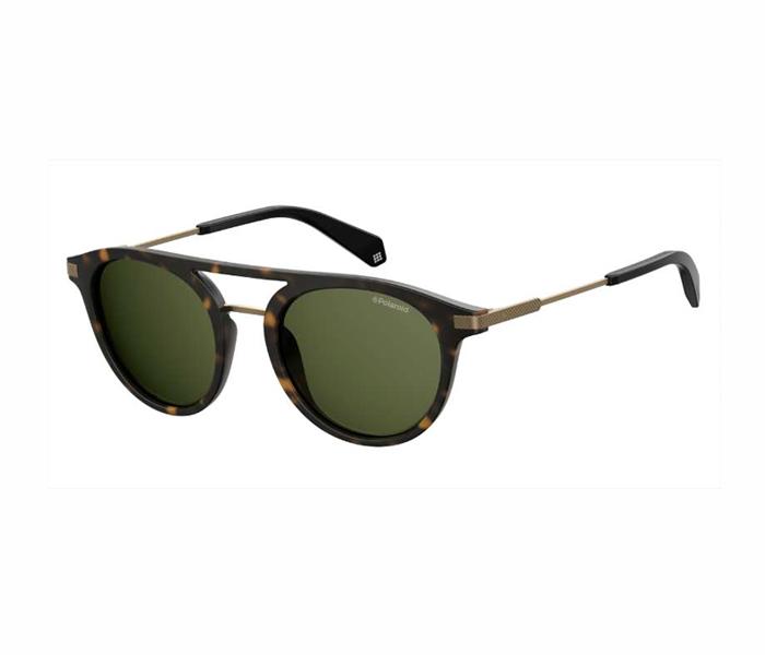 Polaroid Round Sunglasses PLD 2061/S N9P 50UC For Men Matte Havana With Green Polar Lens - Zoom Image 2