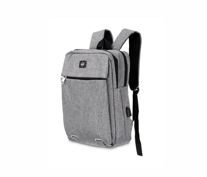 Okko Casual Backpack with USB port, GH-202, 16 Inch For Unisex - Grey - Zoom Image 1