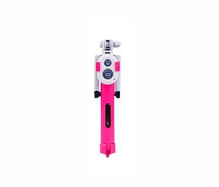 3 In 1 Monopod With Bluetooth Shutter And Build In Tripod WXY-01 - Pink - Zoom Image