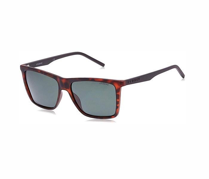 Polaroid Rectangle Sunglasses PLD 2050/S 086 55UC For Men Dark Havana With Green Polar Lens - Zoom Image 2