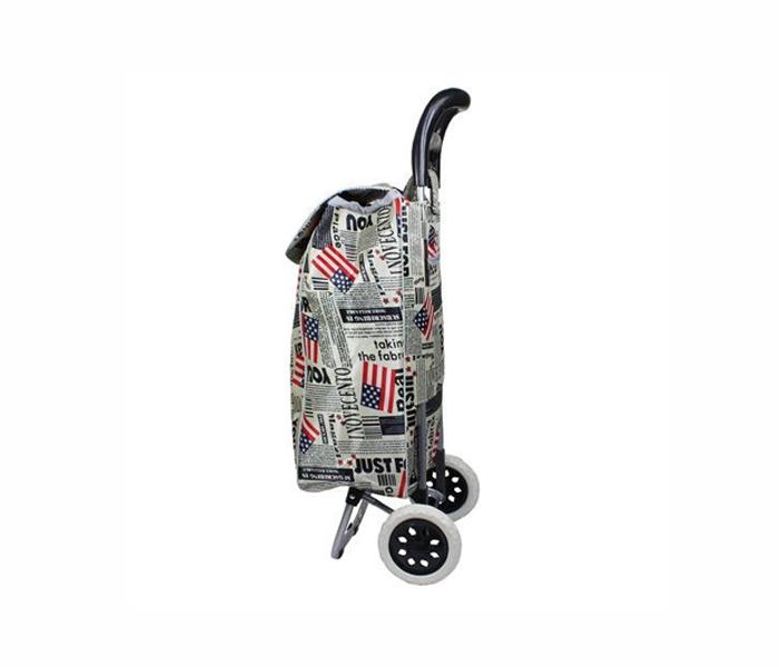 Portable Shopping Trolley Bag - White - Zoom Image 2