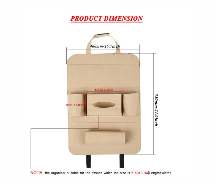 Auto Car Seat Back Multi-Pocket Travel Storage Hanging Bag Organizer Holder - Beige - Zoom Image 3