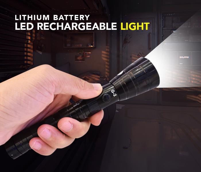 GHS G-2 18650 Lithium Battery LED Rechargeable Light - Black - Zoom Image 1