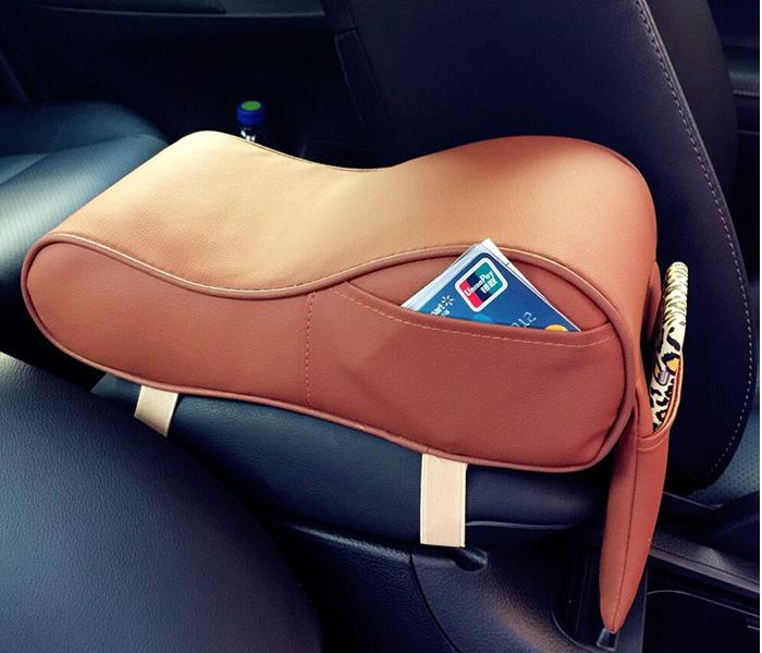 Minc New PU Leather Car Armrest Pad - Brown - Zoom Image 2