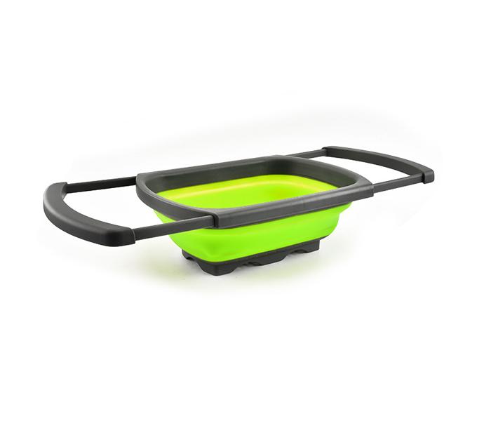 Silicone Foldable Kitchen Drain Basket Colander - Green - Zoom Image 2