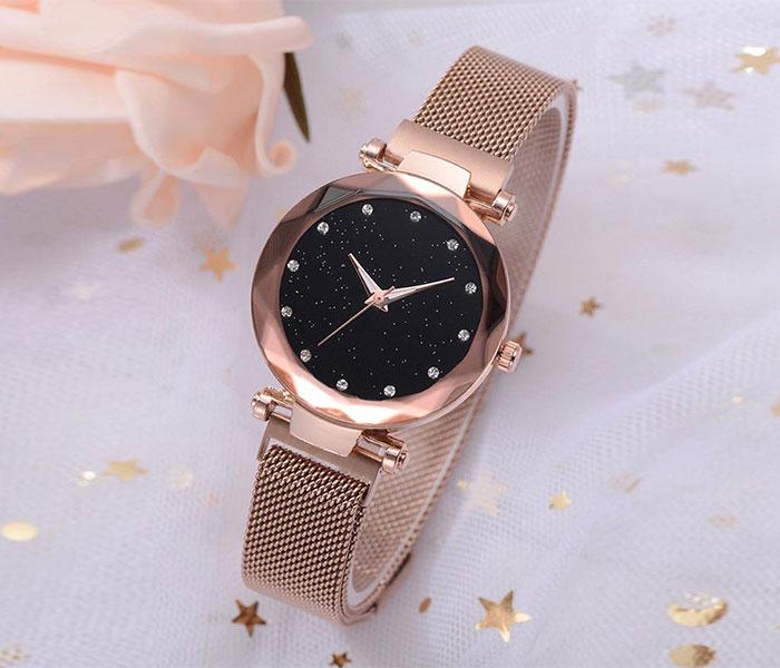 Zenalex MH2466 Luxury Magnetic Starry Sky Female, Quartz Wristwatch Fashion For Ladies - Gold - Zoom Image 2