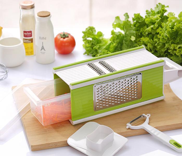 Kitchen multifunctional multi purpose slicer and grater - Green - Zoom Image 1