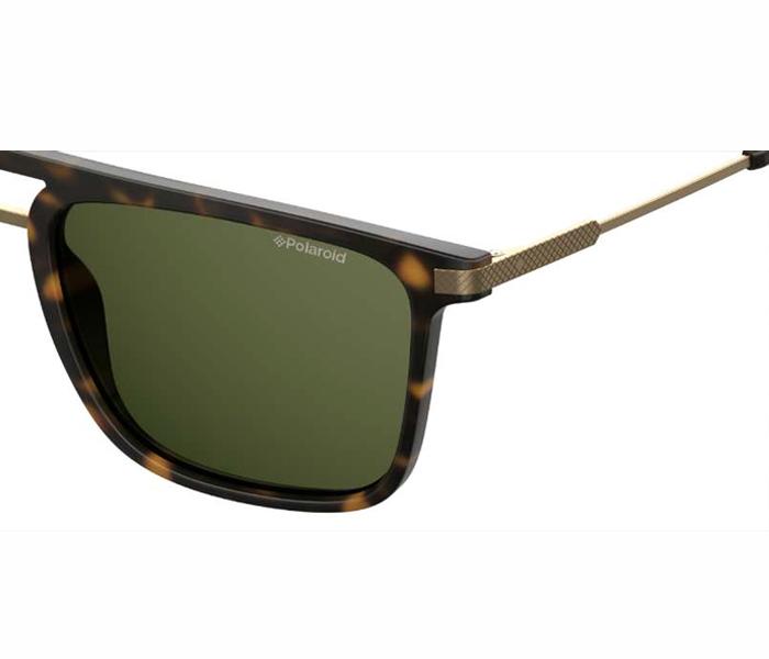 Polaroid Square Sunglasses PLD 2060/S N9P 56UC For Men Matte Havana With Green Polar Lens - Zoom Image 2