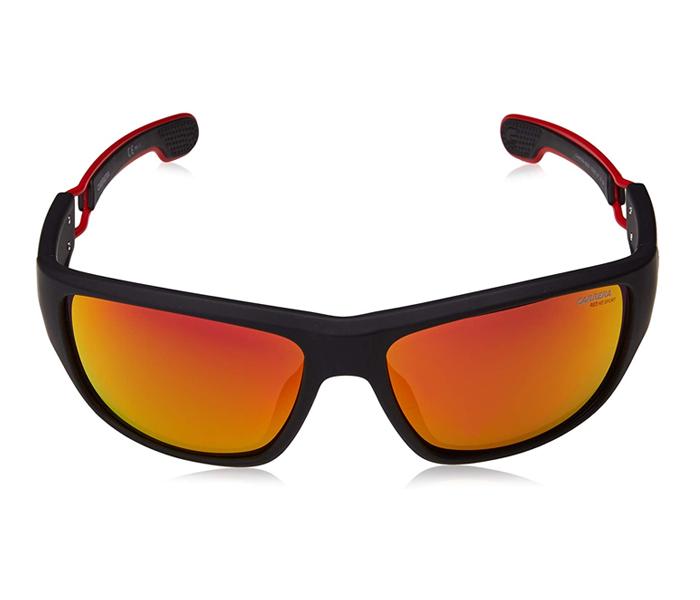 Carrera Mirrored Rectangle Sunglasses CARRERA 4008/S 003 57W3 For Men Matte Black With Red Mirrored HD Lens - Zoom Image 2