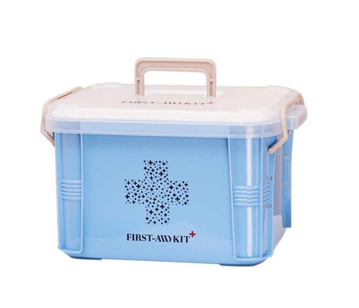 First Aid Medicine Box Portable Multi-layer Kit Blue - Zoom Image 1