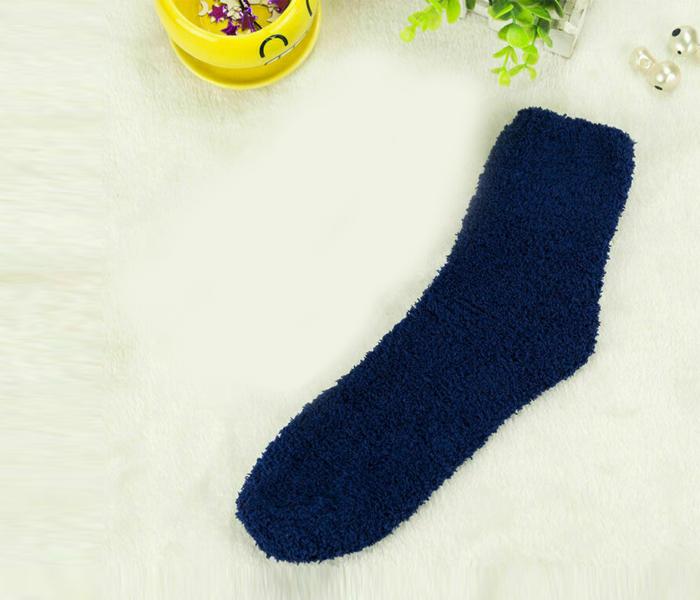 WINTER INDOOR FLUFFY SOCKS - BLUE - Zoom Image 1