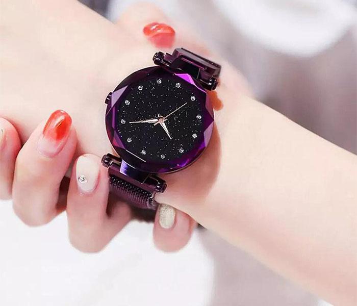 Zenalex MH2462 Luxury Magnetic Starry Sky Female, Quartz Wristwatch Fashion For Ladies - Violet - Zoom Image 5